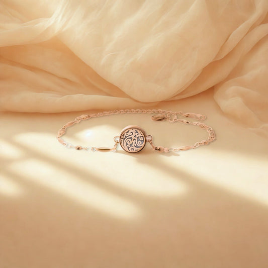 Aromatherapy Rose Gold Stainless Steel Locket Bracelet – Diffuser Jewelry for Men & Women